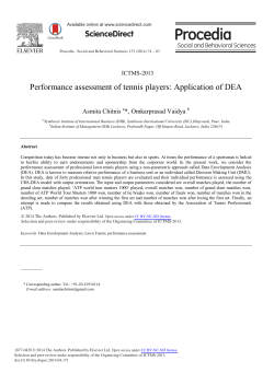 Performance Assessment of Tennis Players