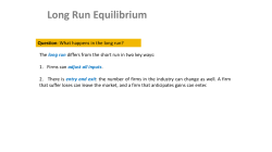Long Run Equilibrium