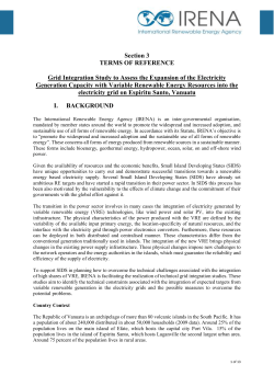 Section 3 TERMS OF REFERENCE Grid Integration Study