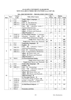 B.Sc(Biochemistry) - Alagappa University