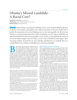 Obama`s Missed Landslide: A Racial Cost?