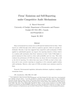 Firms`Emissions and Self-Reporting under Competitive Audit