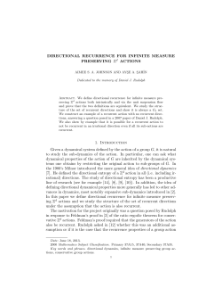 DIRECTIONAL RECURRENCE FOR INFINITE MEASURE