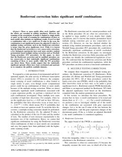 Bonferroni correction hides significant motif combinations