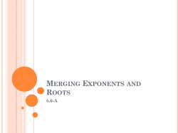 Merging Exponents and Roots 5.6-A