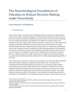 The Neurobiological Foundations of Valuation in Human Decision