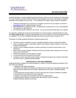 scholarship requested - Leadership Northwest