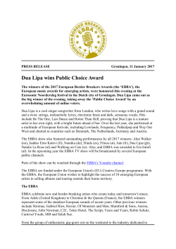 Dua Lipa wins Public Choice Award