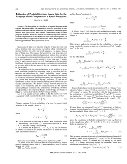 Estimation of Probabilities from Sparse Data for