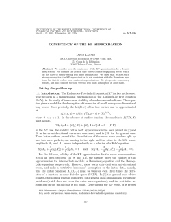 CONSISTENCY OF THE KP APPROXIMATION David