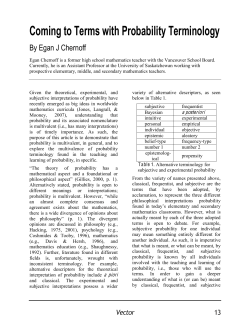 Coming to Terms with Probability Terminology