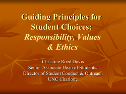 Guiding Principles for Student Choices: Responsibility
