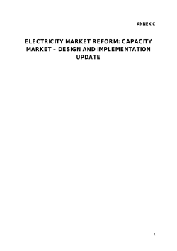 electricity market reform: capacity market &ndash; design and