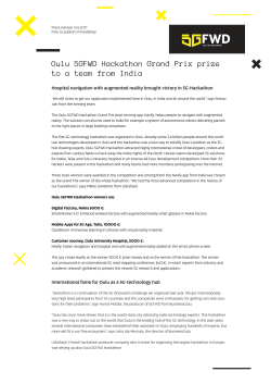 Oulu 5GFWD Hackathon Grand Prix prize to a team from India 12.06