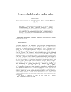On generating independent random strings