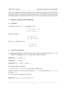 1 Partitions and Equivalence Relations