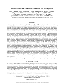 Preference for Art: Similarity, Statistics, and Selling Price