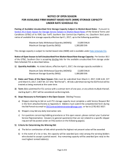 notice of open season for available firm market-based rate (mbr)