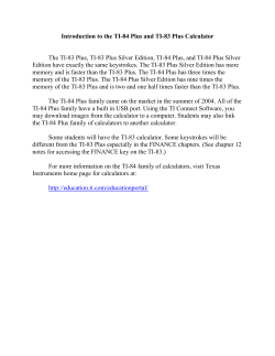 Introduction to the TI-84 Plus and TI