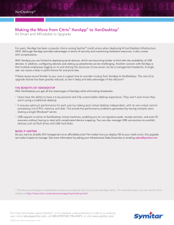 Making the Move from Citrix&reg; XenApp&reg; to XenDesktop