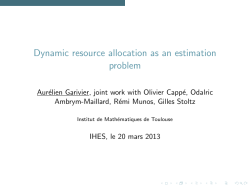 Dynamic resource allocation as an estimation problem