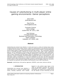 Causes of cyberbullying in multi-player online gaming environments