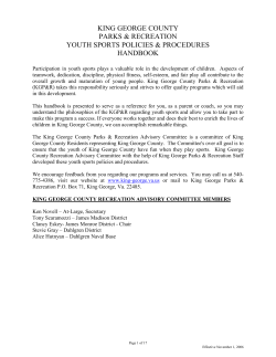 Coaches Section - King George County Parks and Recreation