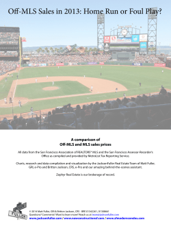 Off-MLS Sales in 2013: Home Run or Foul Play?