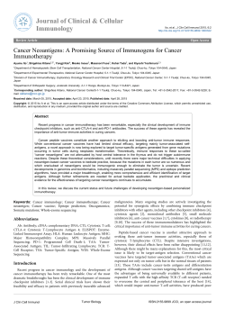 Cancer Neoantigens: A Promising Source of Immunogens for