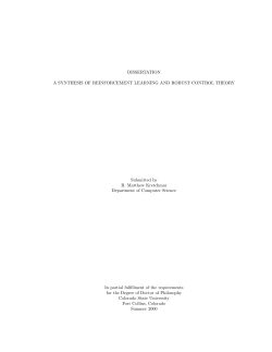 A Synthesis of Reinforcement Learning and Robust Control Theory