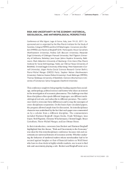 risk and uncertainty in the economy: historical, sociological, and