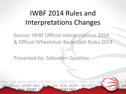 FIBA 2014 rules change - Wheelchair Basketball Canada