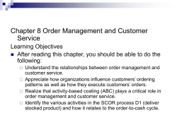 Order Management and Customer Service