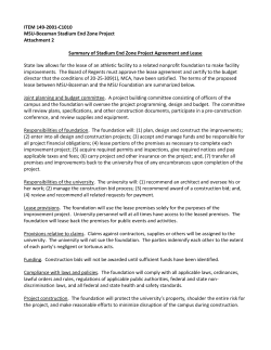 ITEM 149-2001-C1010 MSU-Bozeman Stadium End Zone Project