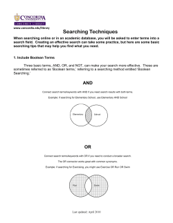Searching Techniques - Concordia University Texas