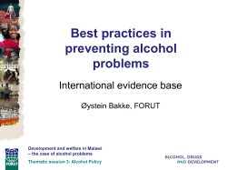 Best practices in preventing alcohol problems