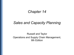 Sales and Operations Planning
