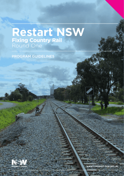 Fixing Country Rail Round One Program Guidelines