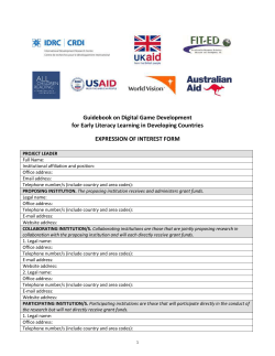 Digital Game Development Guidebook EOI Form
