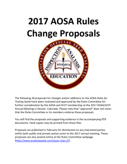2017 AOSA Rules Change Proposals Summary