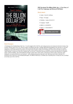 PDF The Billion Dollar Spy: A True Story of