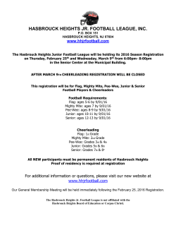 Hasbrouck Heights Jr. Football League 2016 Registration Form