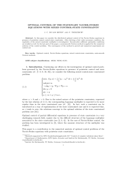 Optimal control of the stationary Navier-Stokes equations