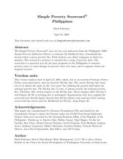 Simple Poverty Scorecard Philippines Version note