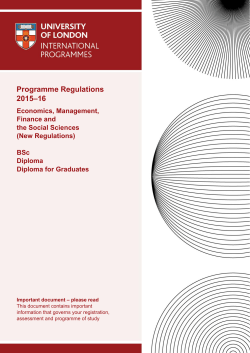 Programme Regulations 2015–16