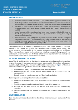 Situation Report No.4: Health Response Dominica Tropical Storm