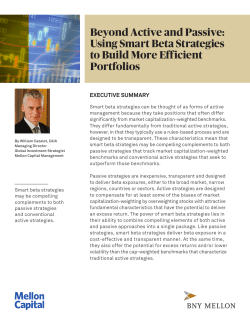 Beyond Active and Passive: Using Smart Beta Strategies to Build