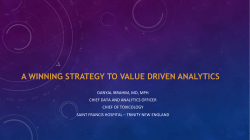 A WINNING STRATEGY TO VALUE DRIVEN ANALYTICS