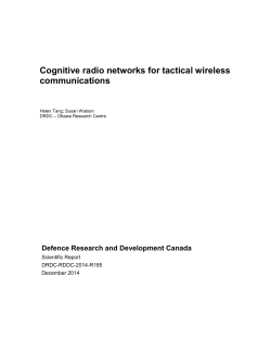 Cognitive radio networks for tactical wireless communications