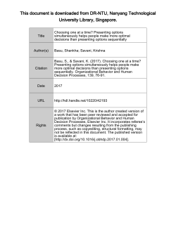 Title Choosing one at a time? Presenting options - DR-NTU